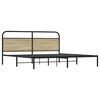 vidaXL Metal Bed Frame without Mattress Sonoma Oak 200x200 cm