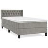 vidaXL Box Spring Bed with Mattress Light Grey 90x200 cm Velvet