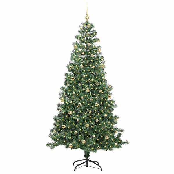 vidaXL Christmas Tree with 300 LEDs with Stand Green 240 cm PVC