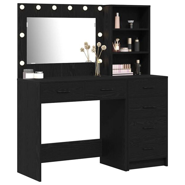 vidaXL Dressing Table Black 78.5 x 41 x 135 cm Engineered wood