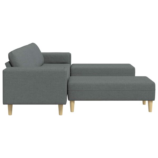 vidaXL Sofa Set Dark grey Fabric