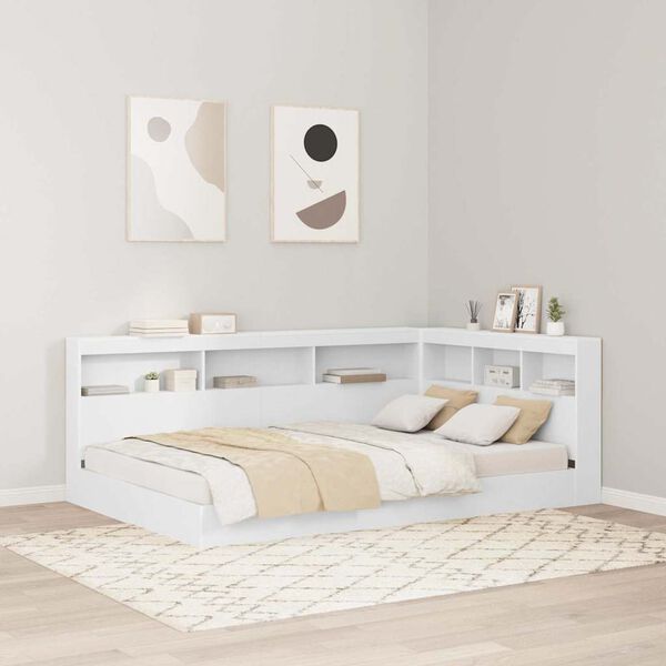 vidaXL Storage Headboard with Shelf White 120 cm Engineered Wood