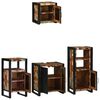 vidaXL Bathroom Furniture Set with Shelf 4 pcs Brown Solid Mango Wood