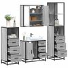 vidaXL 4&nbsp;Piece Bathroom Furniture Set&nbsp;Grey Sonoma Engineered Wood