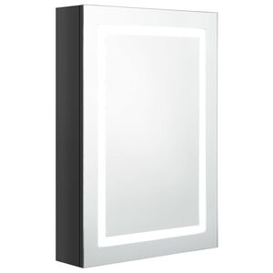 vidaXL LED Bathroom Mirror Cabinet Shining Black 50x13x70 cm