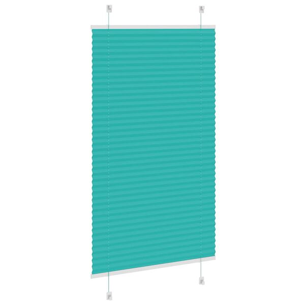 vidaXL Pleated Blind Petrol Green 80x150 cm Fabric Width 79.4 cm Polyester