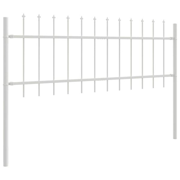 vidaXL Garden Fence White 15.3 x 0.6 m Powder-coated steel