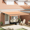 vidaXL Retractable Awning Manual Yellow and Orange 450 x 300 cm