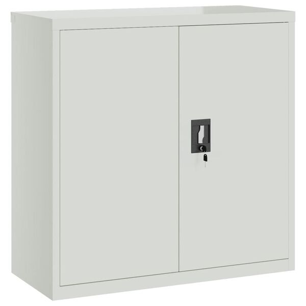 vidaXL Office Cabinet with 2 Doors Grey 90 cm Steel