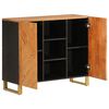 vidaXL Side Cabinet Brown and Black 90x33.5x75 cm Solid Wood Mango