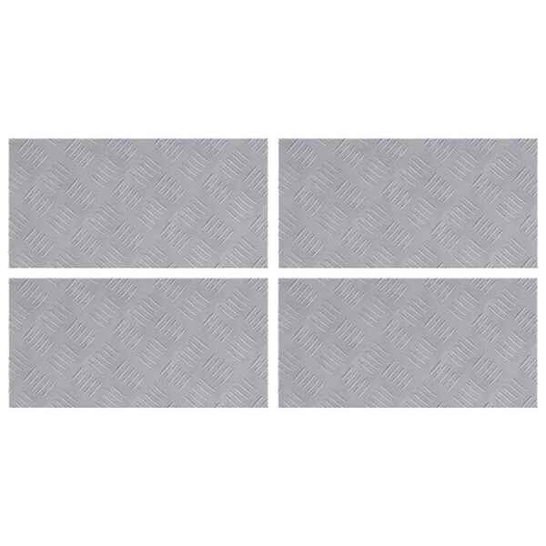 vidaXL Stair Tread Rectangular 4 pcs Silver 50 x 25 cm Aluminium