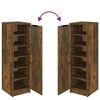 vidaXL Shoe Cabinet Smoked Oak 30x35x100 cm Engineered Wood