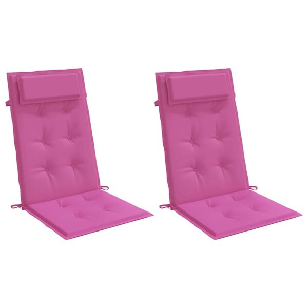 vidaXL Highback Chair Cushions 2 pcs Pink Oxford Fabric