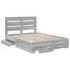 vidaXL Bed Frame with Drawer Grey Sonoma 140 x 200 cm Engineered Wood