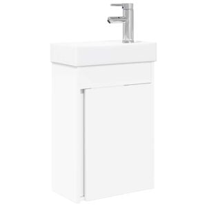 vidaXL Bathroom Vanity Unit with Tap White 40.5 x 22.5 x 62 cm