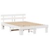 vidaXL Bed Frame with Headboard White 160 x 200 cm Solid Pine Wood