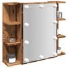vidaXL Mirror Cabinet with LED Old Wood 70x16.5x60 cm