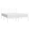 vidaXL Metal Bed Frame without Mattress with Footboard White 160x200cm