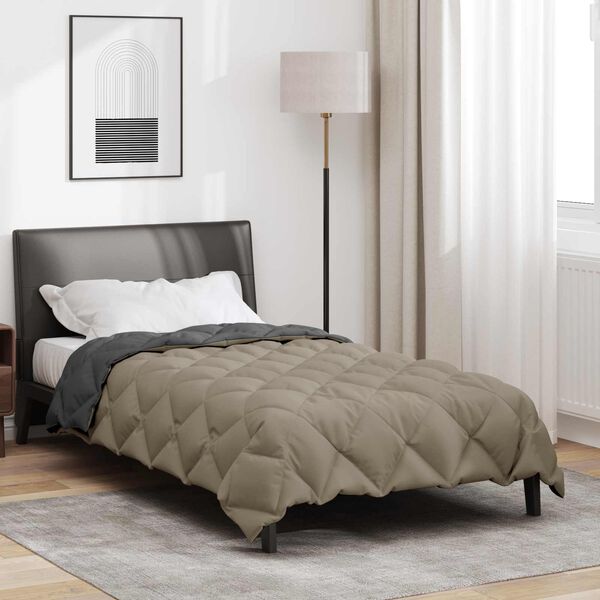 vidaXL Winter Duvet Light Grey and Anthracite 220 x 155 cm Microfiber