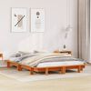 vidaXL Bed Frame without Mattress Wax Brown 135x190 cm Double Solid Wood Pine