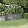 vidaXL Garden Raised Bed Galvanised Steel 224x80x68 cm Grey