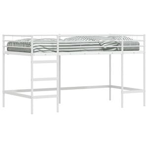vidaXL Kids'Loft Bed Frame White 79.5 x 200 cm Steel