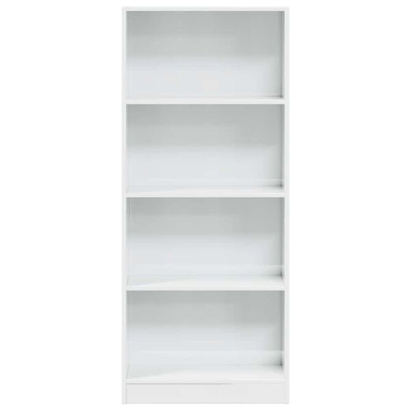vidaXL Bookcase High Gloss White 60x24x143 cm Engineered Wood