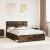 vidaXL Bed Frame Smoked Oak 150 x 200 cm Solid Pine Wood