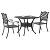 vidaXL Garden Table Set 3 pcs Black Cast Aluminium