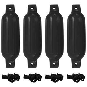 vidaXL Boat bumpers Black 41 x 11.5 cm PVC