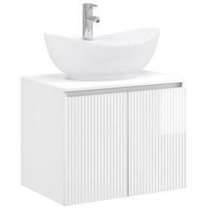vidaXL Bathroom Furniture Set High Gloss White Engineered Wood