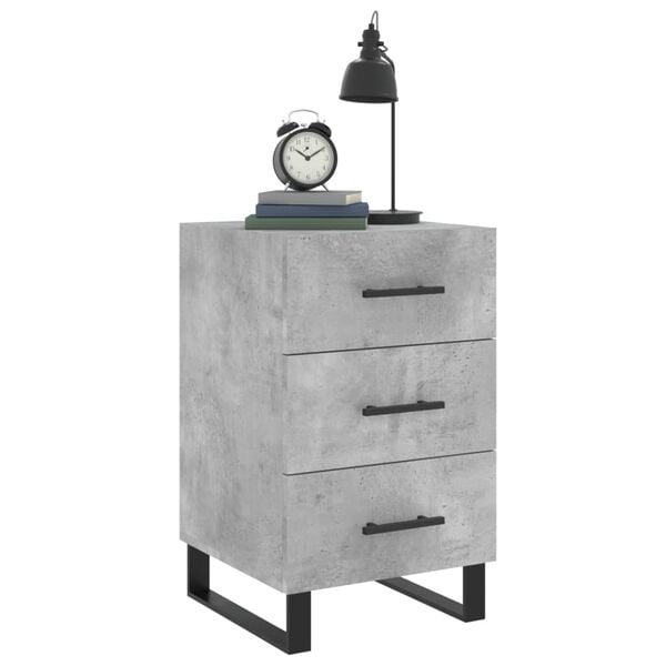 vidaXL Bedside Cabinet Concrete Grey 40x40x66 cm Engineered Wood