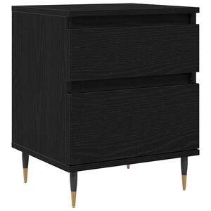 vidaXL Bedside Cabinet Black Oak 40 x 35 x 50 cm Engineered Wood