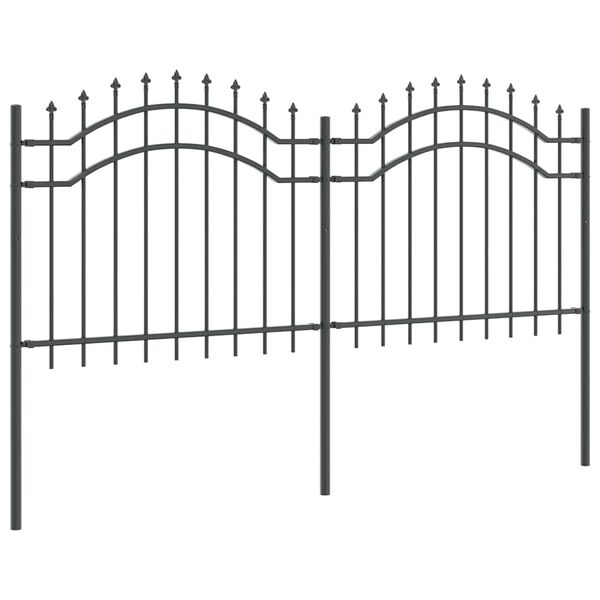 vidaXL Garden Fence Grey 240 x 140 cm Powder-coated steel