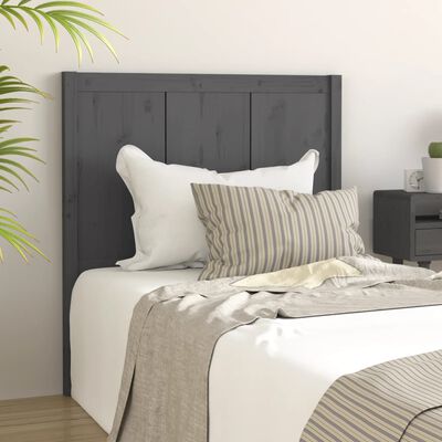 vidaXL Bed Headboard Grey 95.5x4x100 cm Solid Pine Wood