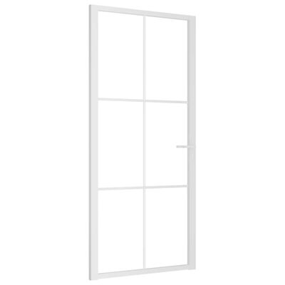 vidaXL Interior Door 93x201.5 cm White ESG Glass and Aluminium