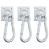 vidaXL Eye Plates with Snap Hooks 3 pcs 360&deg; Rotate Silver Steel
