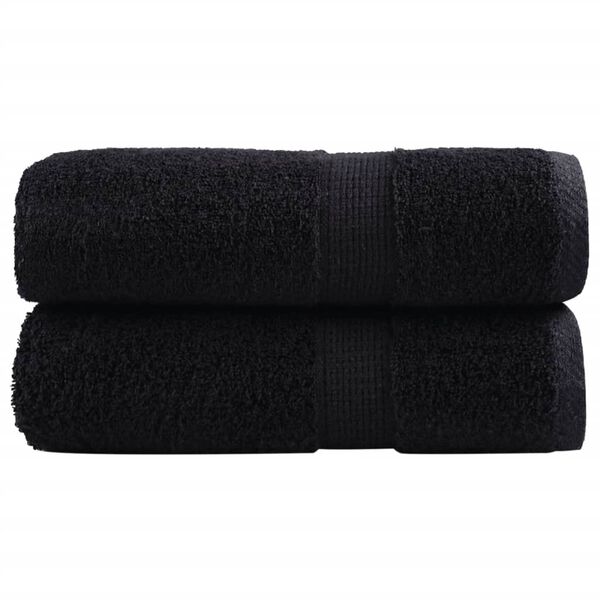 vidaXL Premium Guest Towels SOLUND 2 pcs Black 30x50 cm 600 gsm