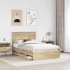 vidaXL Bed Frame with Drawer Sonoma Oak 120 x 200 cm Engineer Wood