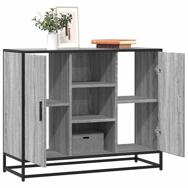 vidaXL Sideboard Grey Sonoma 92x35x76 cm Engineered Wood
