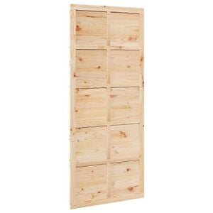 vidaXL Barn Door Brown 90 x 2.5 x 208 cm Solid Pine Wood