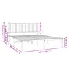 vidaXL Metal Bed Frame without Mattress with Headboard White 160x200cm