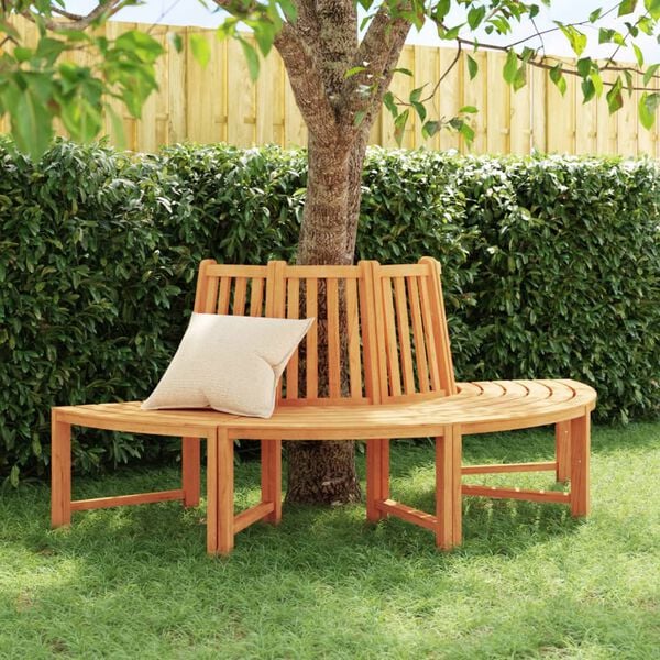 vidaXL Tree Bench Half Round &Oslash;201 cm Solid Wood Teak
