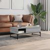 vidaXL Coffee Table Grey Sonoma 100x50x35 cm Engineered Wood and Metal