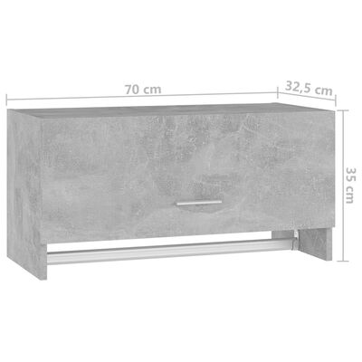vidaXL Wardrobe Concrete Grey 70x32.5x35 cm Engineered Wood