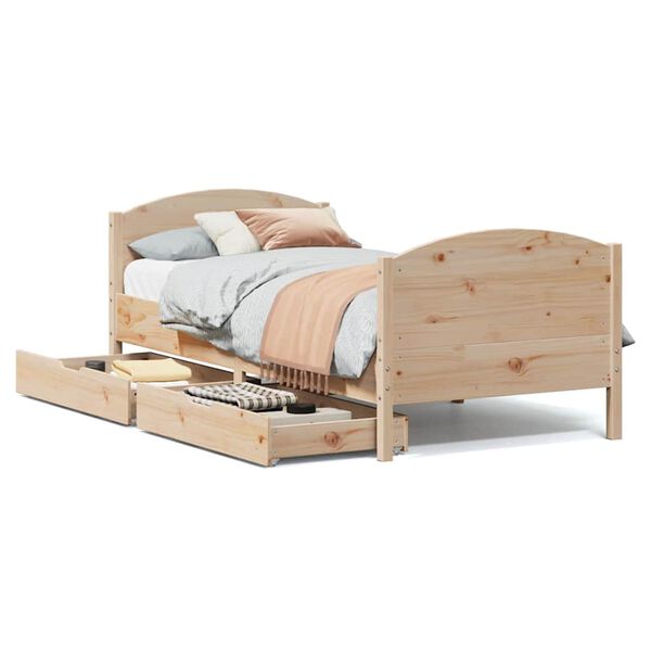 vidaXL Bed Frame without Mattress 100x200 cm Solid Wood Pine