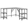 vidaXL Desk Grey Sonoma 139x139x75 cm Engineered Wood