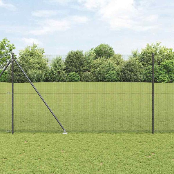 vidaXL Fence Post Grey 25 x 1.5 m (12 x 12 mm mesh) Steel