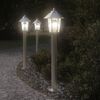 vidaXL Outdoor Floor Lamps 3pcs Silver 80 cm Stainless Steel