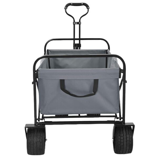 vidaXL Folding Hand Trolley Manual Grey 89 x 63 x 96 cm